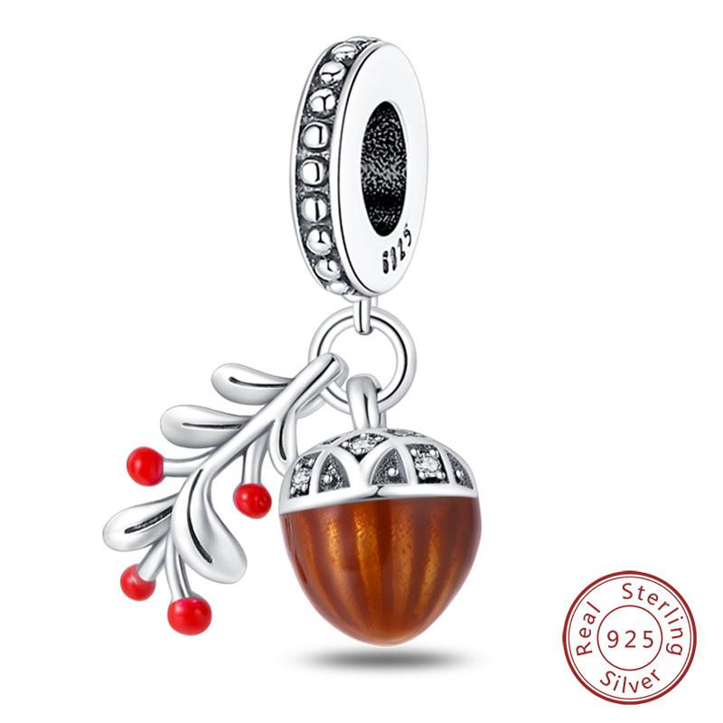 100% Copper Autumn Harvest Series Brown Music Squirrel Scarecrow Pumpkin Maple Leaves Charms Beads Diy Jewelry Gift