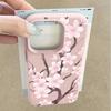 Hand-drawn Style Sakura Pattern Case For iPhone 17 Pro Max Leather Texture Soft Silicone Cover For iPhone 16 15 14 13 Pro 12 11 16E
