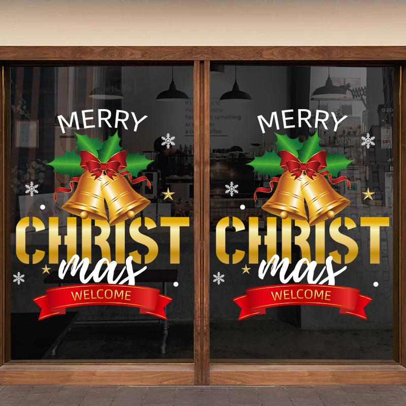Christmas Decoration Festive Atmosphere Scene Arrangement Bell Stickers