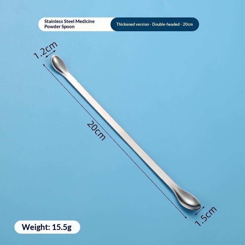 Stainless Steel Medicinal Spoon Ladle Double-ended Experiment Pharmacy Lab Use Reagents Sample Spatula Weighing Spoon