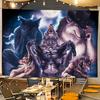 Emo Meme Gotischer Werwolf Weißer Wolf Sitzend Fahne Zimmer Wohnheim Camping Party Zuhause Garage Wohnzimmer Nachttisch Wanddekor Banner Geschenk