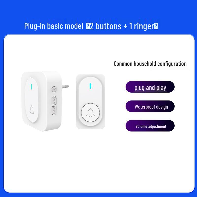 Wireless Doorbell Chime for Home with Long-Range, Multi-Ringtones, and Elderly Pager Functionality