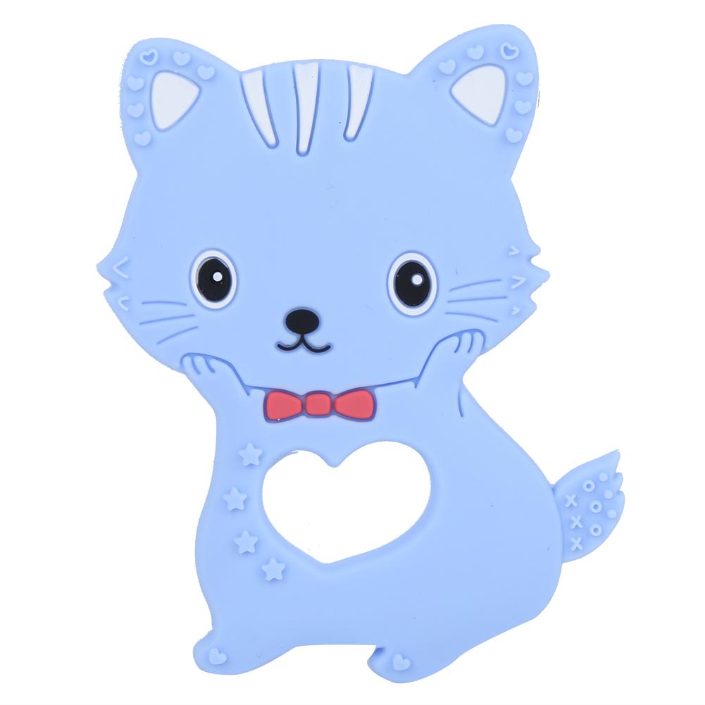 Baby Teething Toys Cartoon Animal Cat Shape Silicone Teether for Baby Kid Children