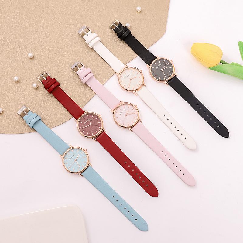 Cinto de Couro de Moda Feminino com Relógio de Quartzo 2022 - Estilo Simples e Elegante, Amigável para Senhoras e Estudantes