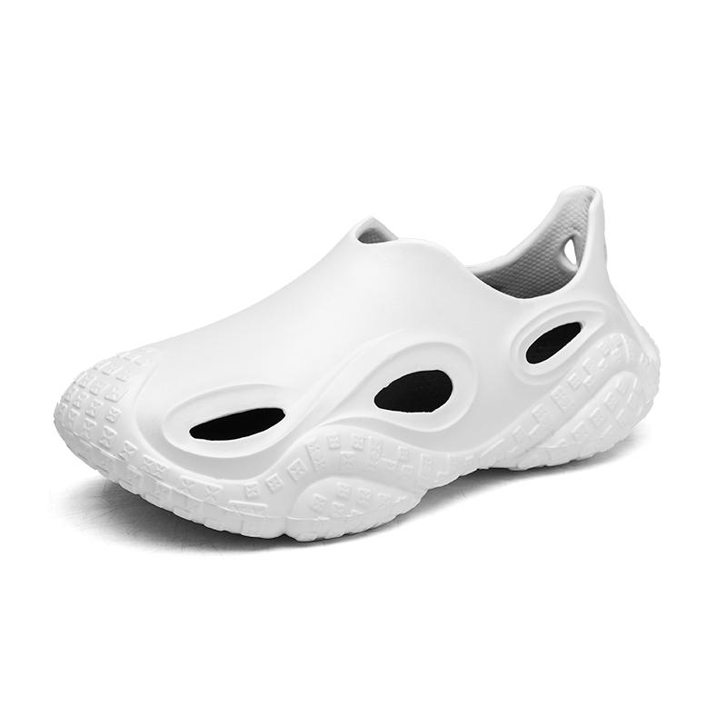 

Модные летние тапочки 2024 года, мужские, из ЭВА, для отдыха, для пар, нескользящие, для пляжа, для ванной, для улицы, на толстой подошве, креативные, повседневные 45 белый