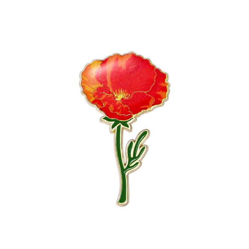 Plant Flower Series Brooch Alloy Epoxy Flower Lily of the Valley Enamel Pin Clothing Accessories Metal Badge