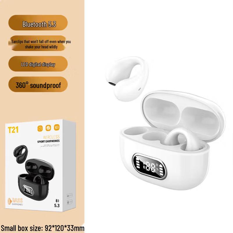 Xingfengdun T21 Ear-Clip Bluetooth 5.3 True Wireless Earphones with LED Display