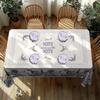 Independence Day Flower Wreath Waterproof Rectangular Tablecloth Red Blue Flower Star USA Flag Tables Cover for Dinner Kitchen
