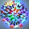 5/10pcs 3D LED Butterfly Decoration Night Light Sticker Single and Double Wall Light for Garden Backyard Lawn Festive Party