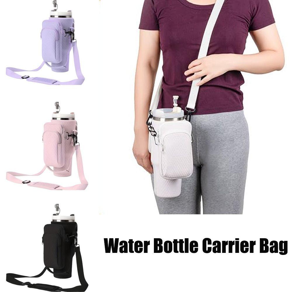 Adjustable Strap Water Cup Bags With Phone Pocket Bottle Carrier Bag  for Stanley 40oz Tumbler