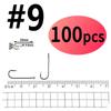 100pcs #16 - #4/0 Aberdeen Long Shank Fine Wire Fishhook Saltwater Freshwater Fishing Hooks Sabiki Rig Streamer Fly Hooks