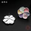 Color Painting Oil Colorful Flower Stud Earrings, Simple and High-end Women's Versatile Petal Earrings