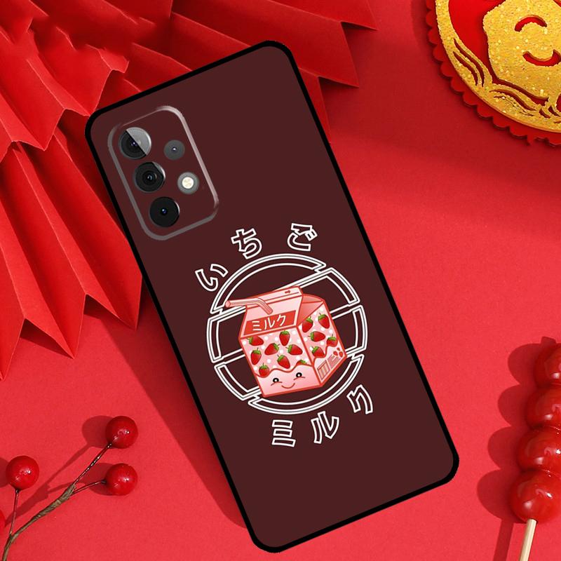 Cute Strawberry Milk Box Case For Samsung Galaxy M34 M54 M32 M52 M15 M11 M12 M13 M14 M06 M16 M36 M56 M31 M53 M35 M55