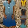 JPNTKY Fashion Summer Spring Sleeve V-Neck Casual Dresses