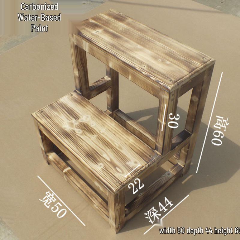 Compact Folding Solid Wood Step Stool & Ladder for Home Use