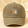 A Stylish Unisex Baseball Cap with a  Print Featuring a Classic Vintage Washed Design Lightweight And Curved Brim Suitabl