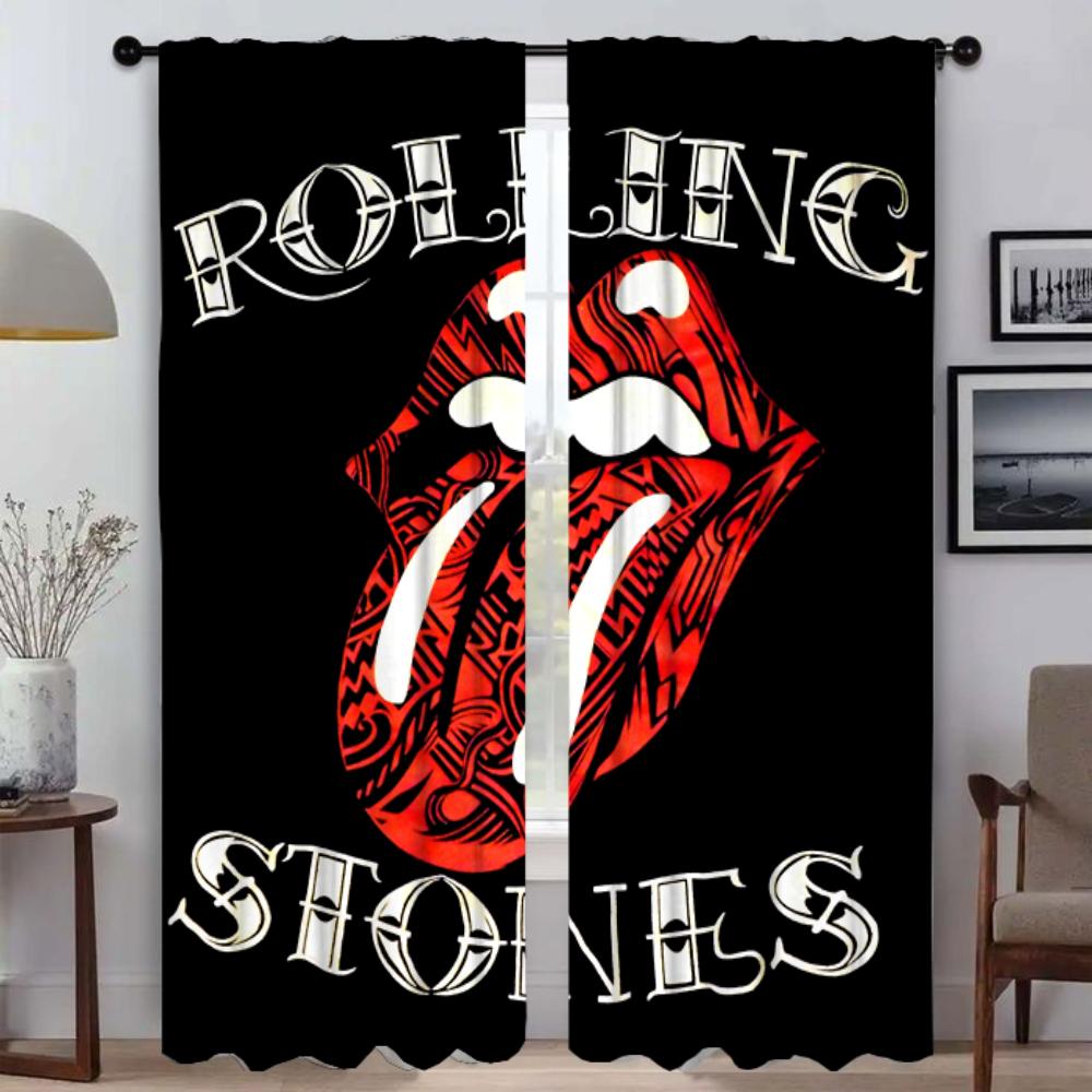 

Віконна штора для кімнати 2 панелі The Rolling Stones Хелловінська прикраса Сучасні штори для вітальні Перегородка Тюль для спальні W50xH70cmx2pcs-CL