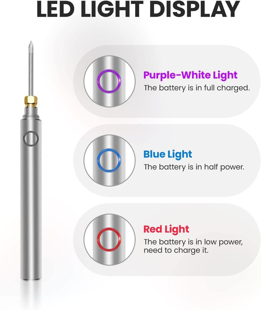 Portable USB 5V Soldering Iron with Power Bank Compatibility for Charging and Repair