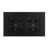 16A Black European Double Gang German-Style Switch & USB/Type-C Socket for Concealed Installation