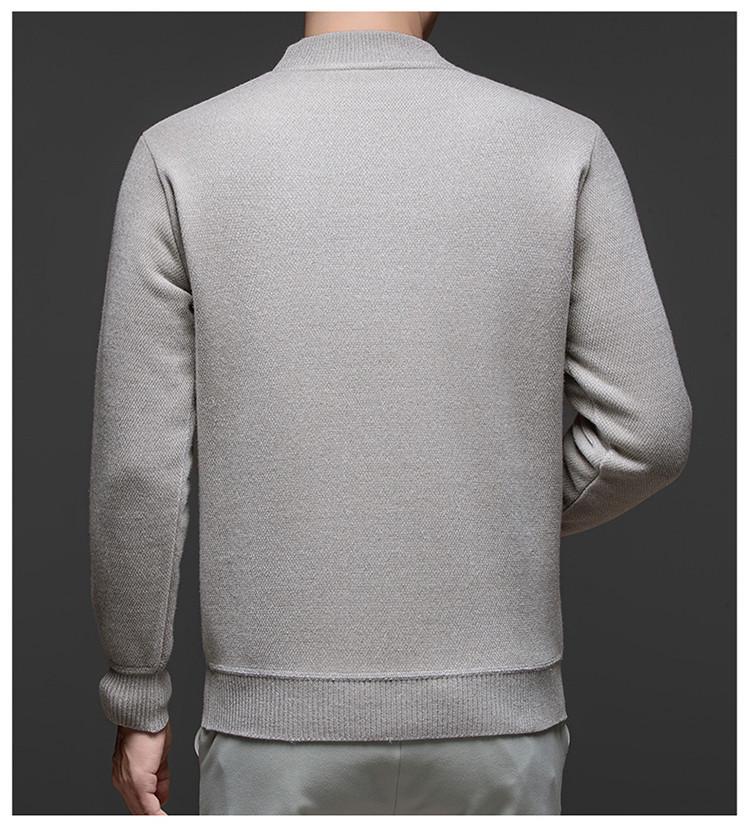 Men's Autumn/Winter Chenille Knit Half-High Neck Velvet-Enhanced Base Layer Sweater