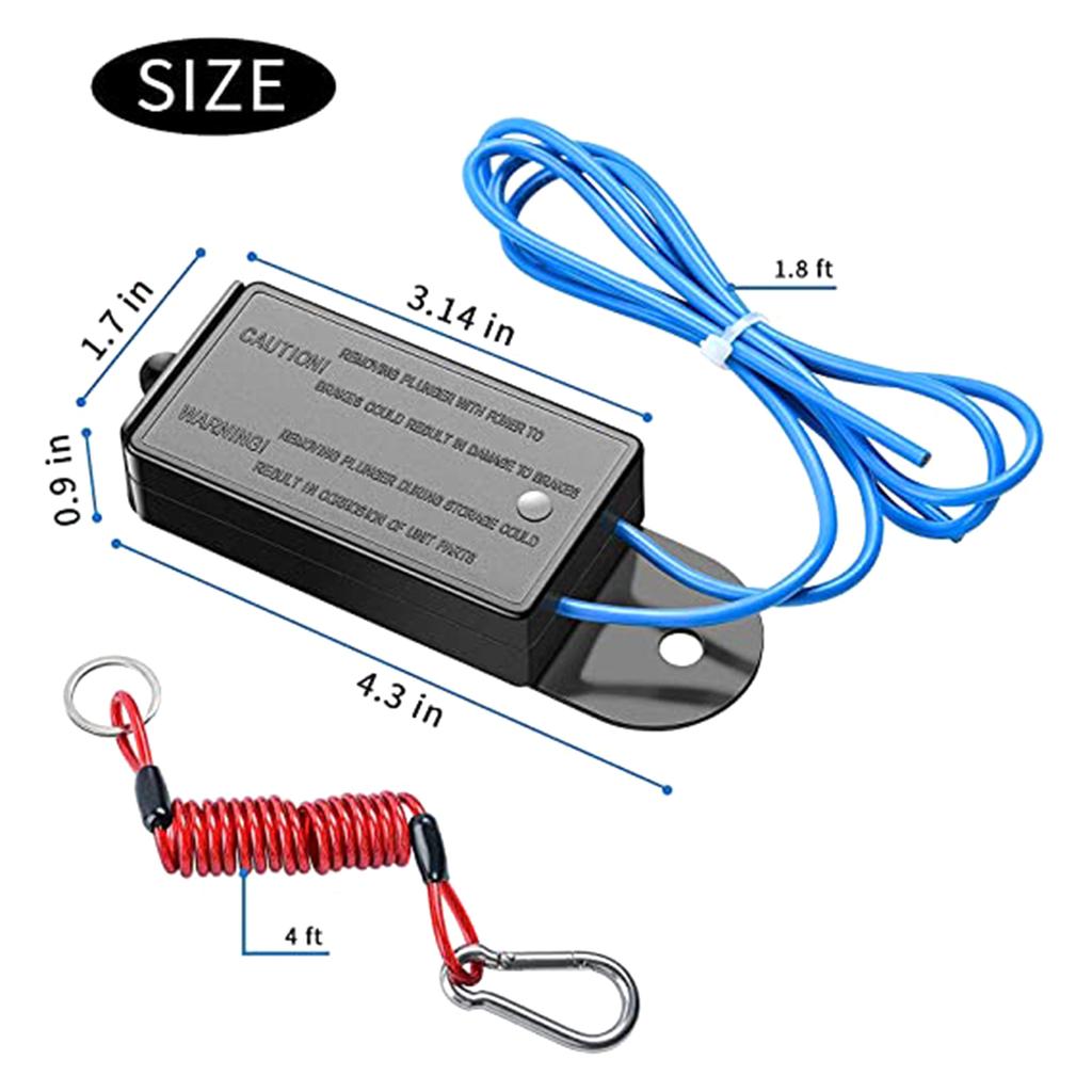 Trailer Electromagnetic Brake Controller Switch Emergency Breakaway Coiled Cable with Electric Brake Onoff For Rv Towing
