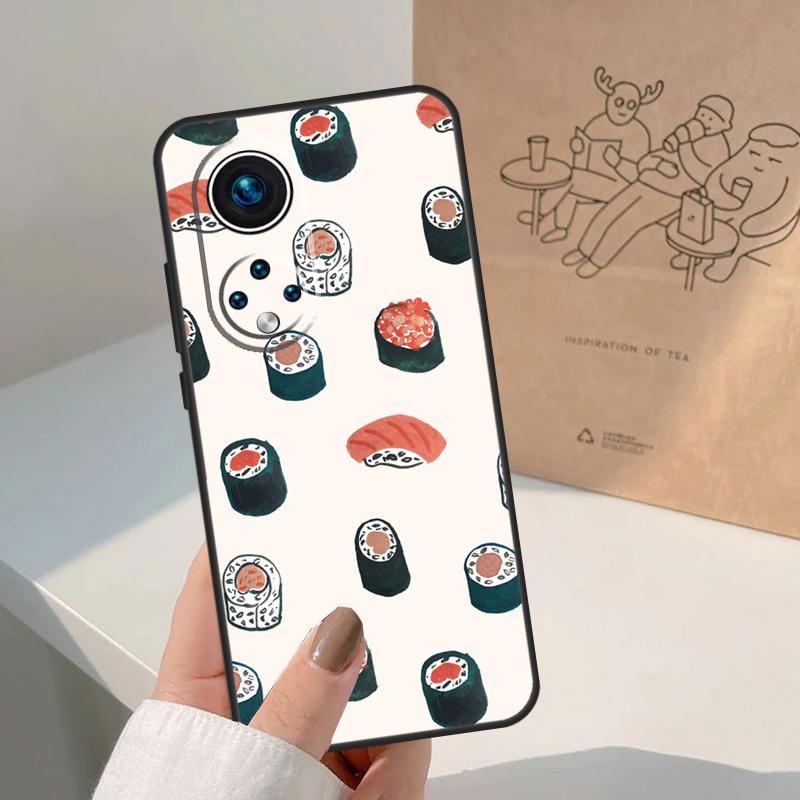 Kawaii Sushi Pattern For Honor Magic 8 Pro 5 6 7 Lite Case For Honor Win RT 200 400 50 70 90 X8b X9a X9b X9c X9d