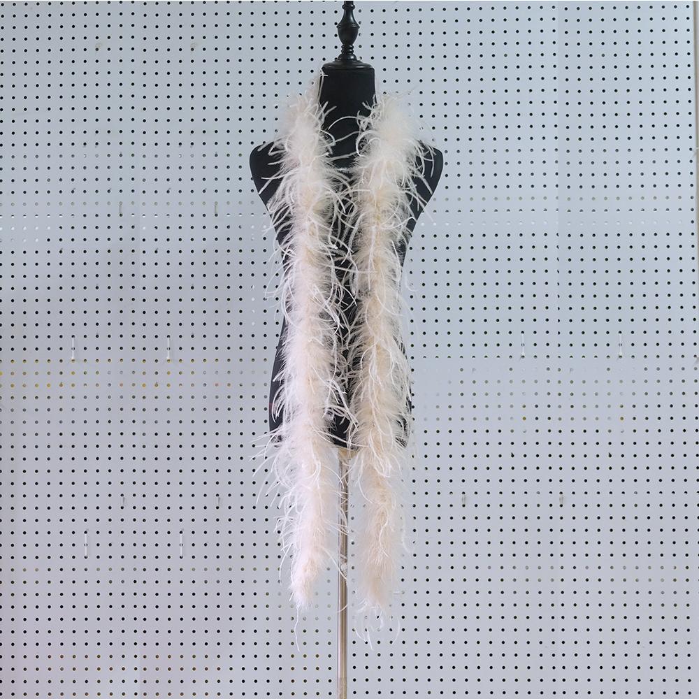 2 Metes Fluffy Ostrich Feather Boa Trim for Party Shawl Craft Ostrich Feathers Boa Wedding Dress Decoration Scarf 5/10/15/25ply
