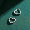 Modian Fashion Hearts Shape Hoop Earrings 925 Sterling Silver Love Charm Earring For Women Girls Jewelry Gifts