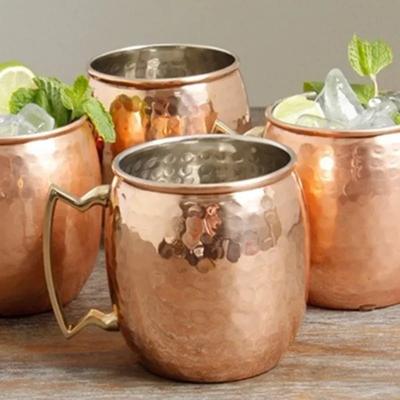 Kieliszek do wina koktajlowego Kubek Moscow Mule Stal nierdzewna Miedziana powłoka młotkowana Kubek do piwa Kubek do kawy Naczynia barowe na Ramadan