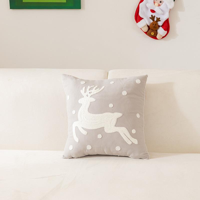 Christmas Towel Embroidered Pillow Cover Festive Home Sofa Pillow Christmas Pillow Living Room Cushion Cover Premium