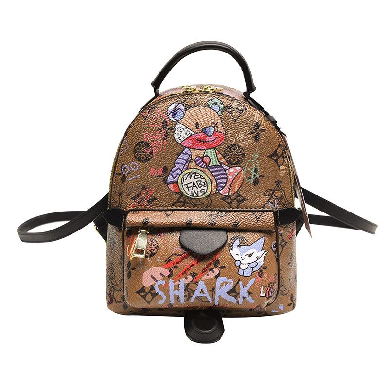 Bags bag new 2025 new Mori girl cartoon bear funny personality leisure travel backpack pu