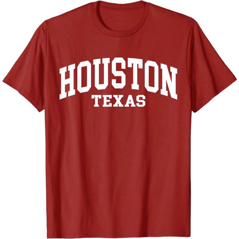 Houston Texas Hrdý Texan Americký US Vysokoškolský Font Tričko