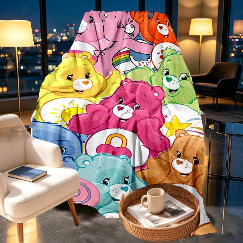 Care Bears Print Blanket - Soft & Comfortable, for Bedroom, Travel, Sofa, Home Decoration - Birthday Christmas Gift for Friend