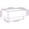 LED Coffee Table Smoked Oak 70 x 50 x 30 cm Particleboard