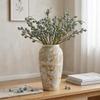 Wabi-Sabi Ceramic Vase for Home Decor - Diamond Eucalyptus & Berry Hydroponics