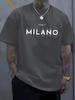Summer 100 pure cotton casual loose fit plus size ITALY MILANO printed comfortable round neck short sleeved T-shirt top