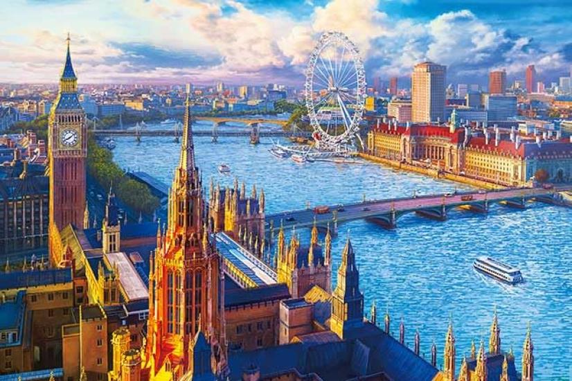 APPLEONE 1000-887 Majestic London 1000-Piece (75 X 50 Cm) Jigsaw Puzzle, Made In Japan