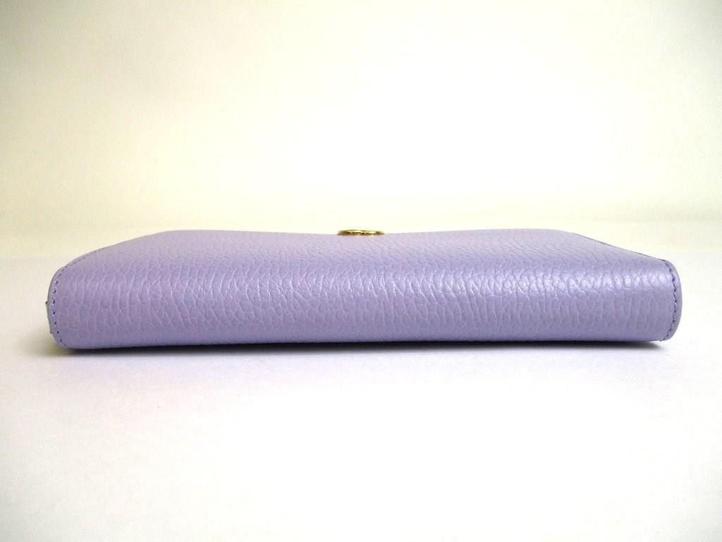 Authentic GUCCI Double G Light Purple Cream Yellow Leather Round Zip Wallet #a686  Refurbished