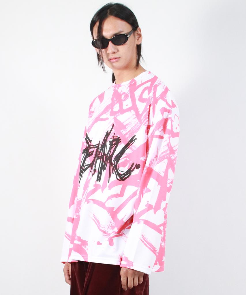 Deumakeu M Street Graffiti Logo Text Oversized T-Shirt - Red