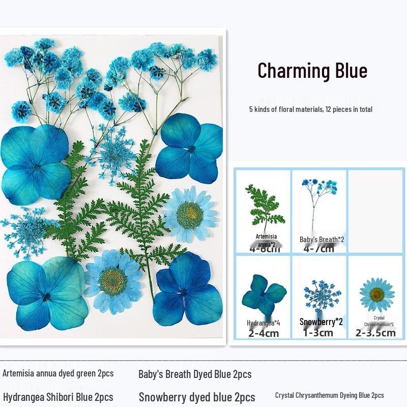 Handmade Resin Pressed Flower Bookmark DIY Kit: Transparent Specimen Stickers & Dried Flowers for Students