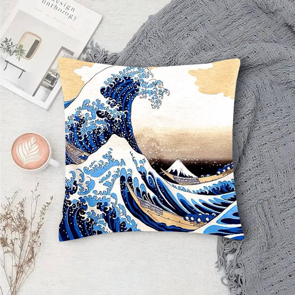Retro Wave Sunset Pillow Case Fashion Square Pillowcase Bedroom Sofa Room Ins Decoration Leisure