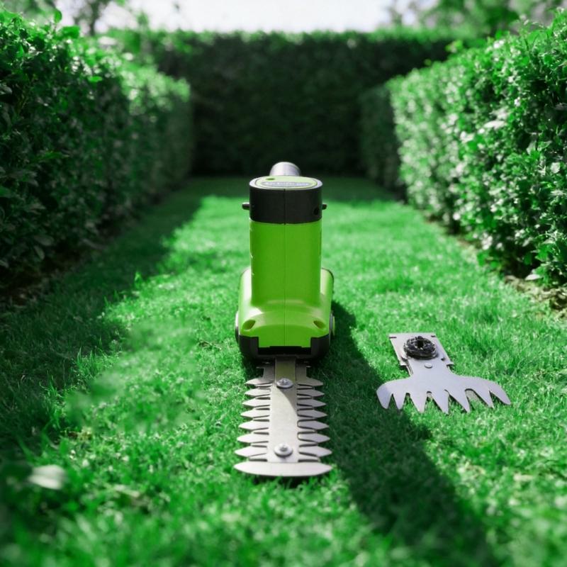 Rechargeable Lawn Edger And Bush Pruner With Carbon Steel Blades Suitable For Small Yard Landscaping