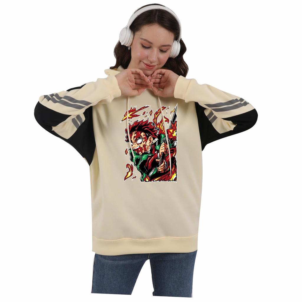 Demon Slayer Kimetsu no Yaiba Color Block Hoodie for Men and Women