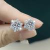 Ladies' Round Synthetic Zircon Earrings, Double Layered Floral Surround Design, Sparkling and Gorgeous Jewelry, Earrings for Daily Wear, Elegant Gifts