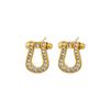 Geometric Micro-inlaid Horseshoe Buckle Earrings European and American Cold Style Exquisite Earrings Personalized Design Sense Earrings Women