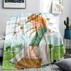Anne Printed Flannel Blanket, soft throw for bedroom sofa, washable, Christmas present, great gift.