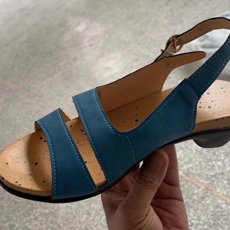 Wish Spot Independent Station Foreign Trade Supply Large Size Women's Wedge Heel Sandals Low Heel Spring and Summer Casual Women's Shoes