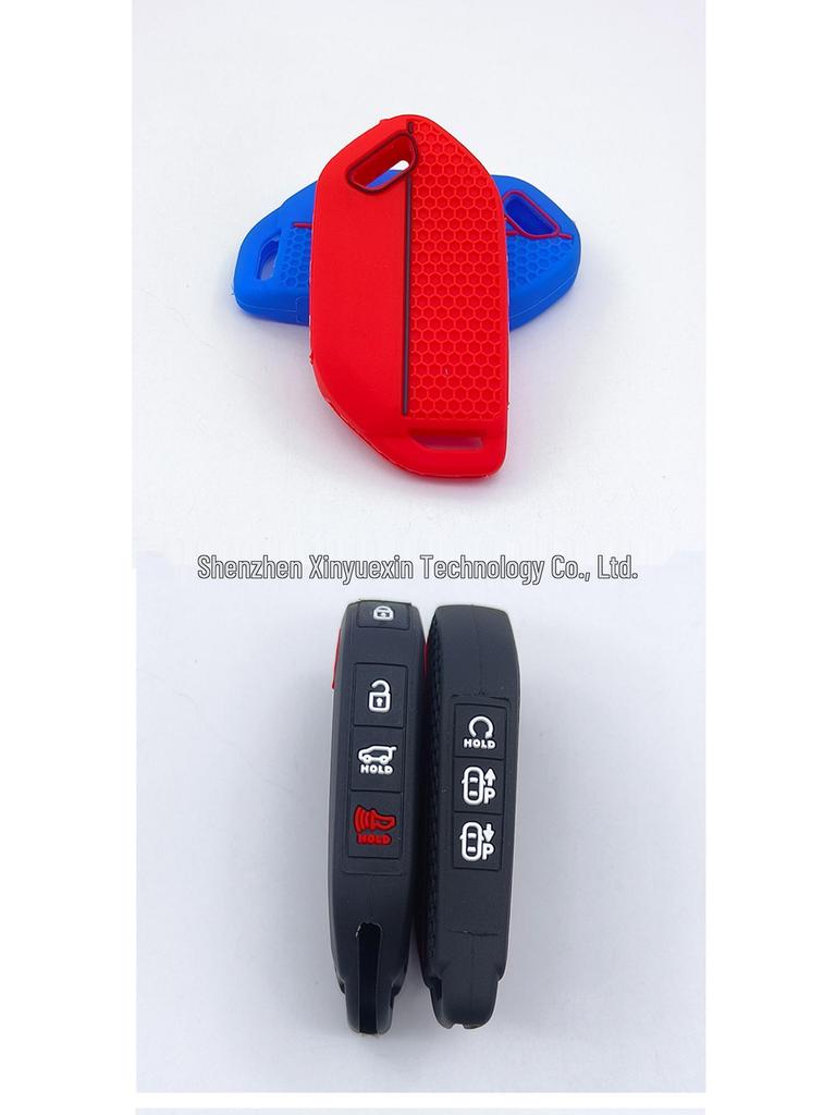 Silicone Protective Case with Honeycomb Pattern for 23-26 Kia K5 Telluride 7-Button Remote Control Key