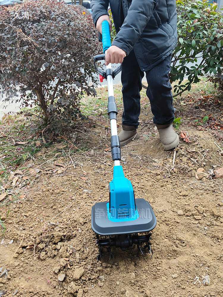 Motozappa Manuale Elettrica Senza Fili: Doppio Uso per Terreno Umido e Secco, Piccolo Motocoltivatore per Giardinaggio Domestico