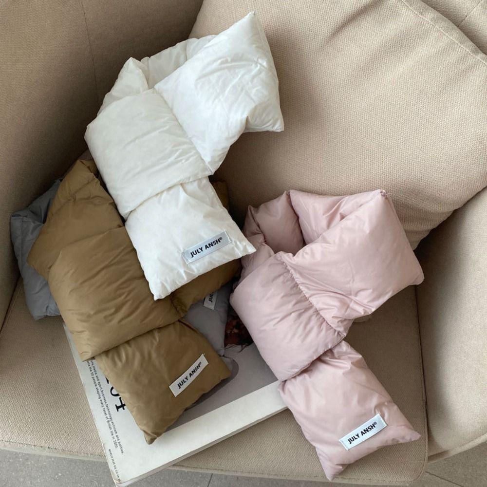 Warm Wrap Korean Style Scarf Solid Color Autumn Winter Shawl Scarf Fashion Down Neck Scarf Outdoor